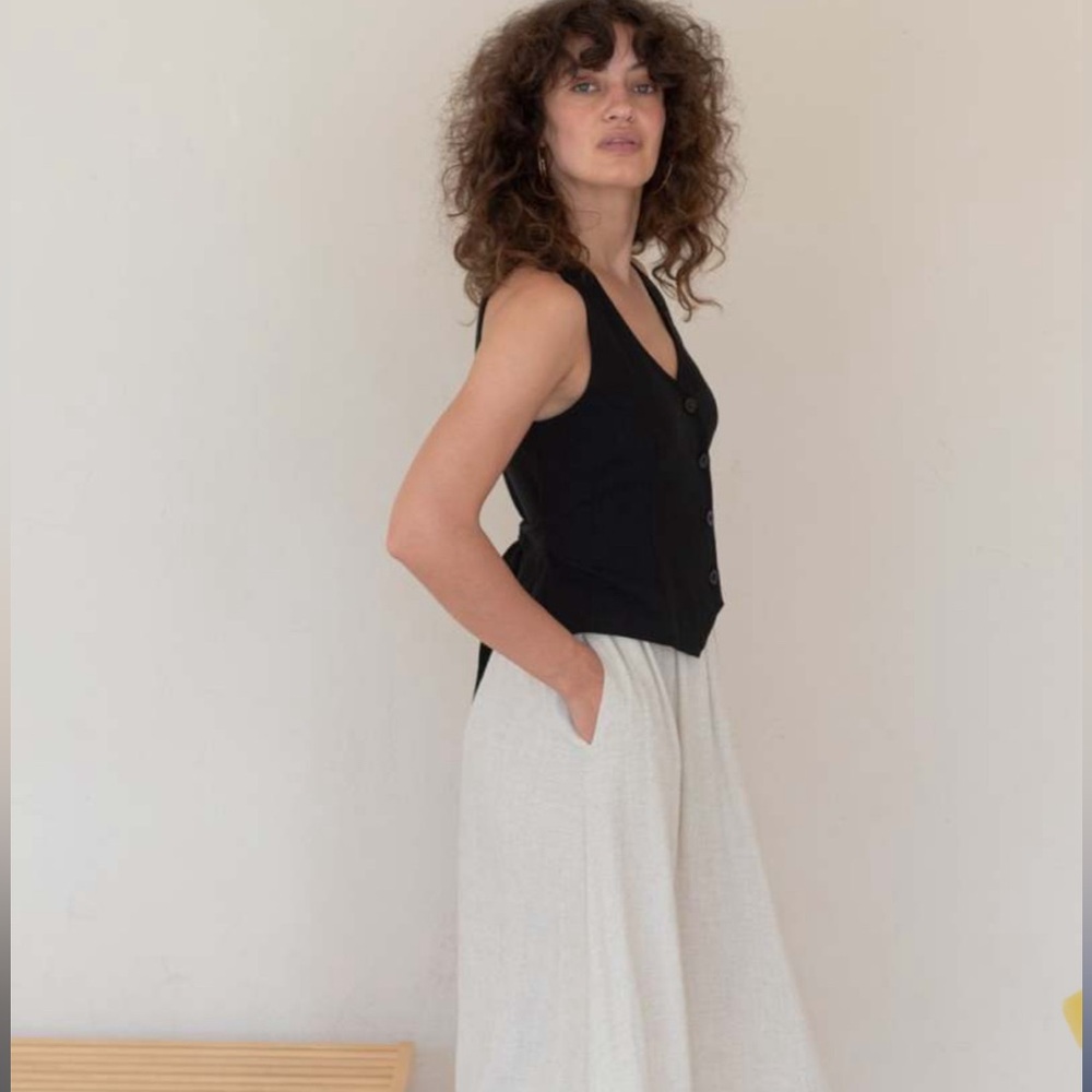 rachel pally louie linen vest